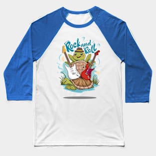 Turtle Jam Session Rock And Roll Baseball T-Shirt